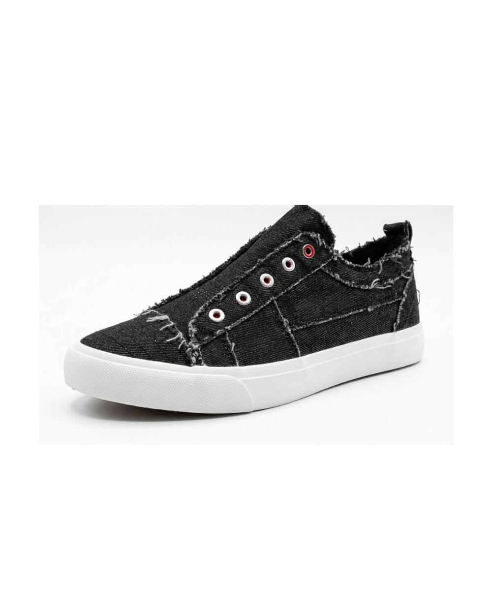 NEW CORKYS FOOTWEAR women's babalu distressed slip on canvas shoes in black